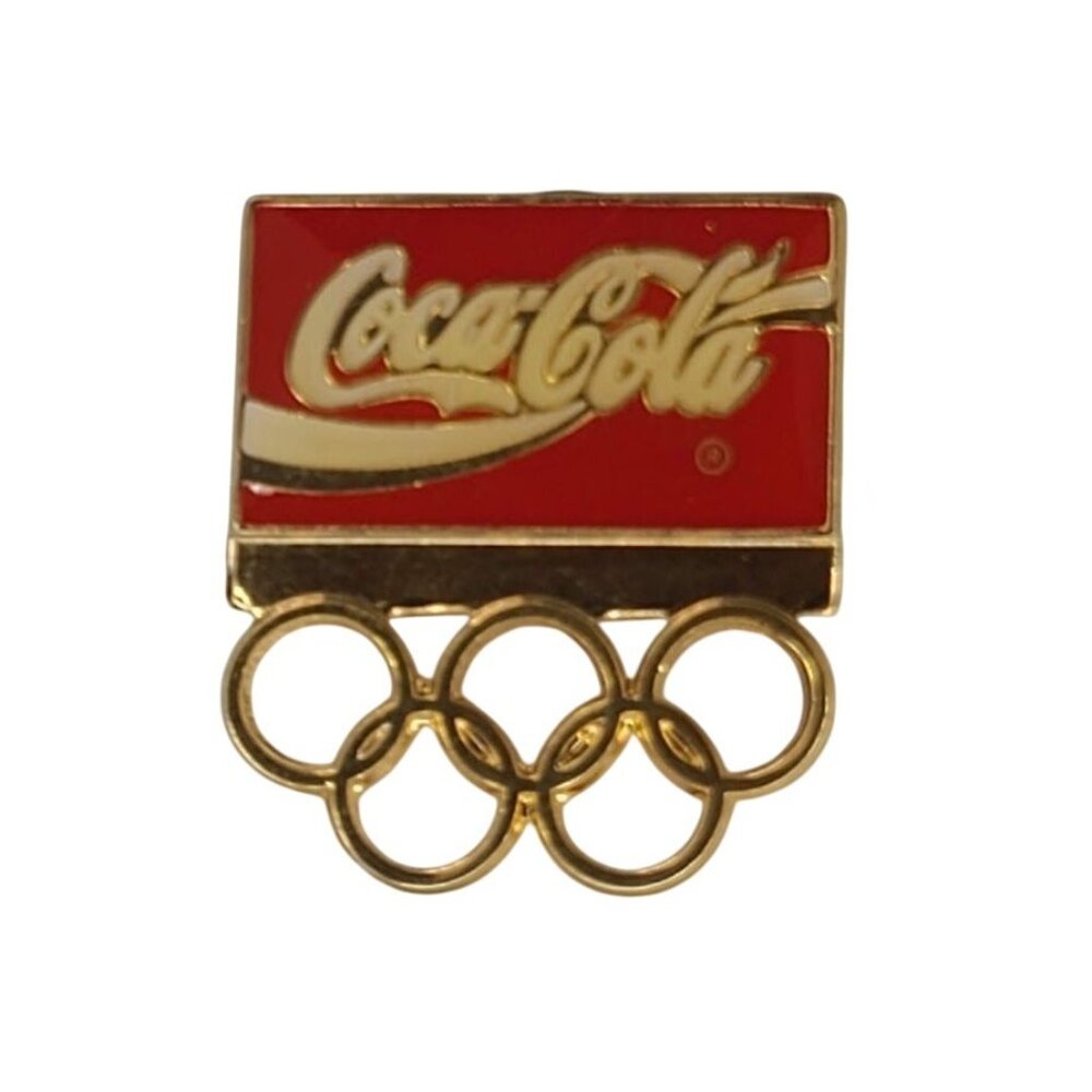 Vintage Lapel Hat Pin Coca Cola Coke Olympics Olympic Rings Atlanta 1996